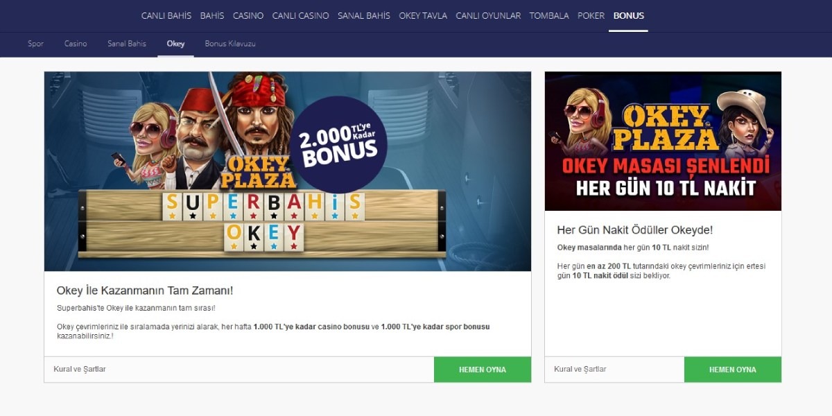 Süperbahis Okey, 101 Okey Nasıl Oynanır, Okey Bonusu