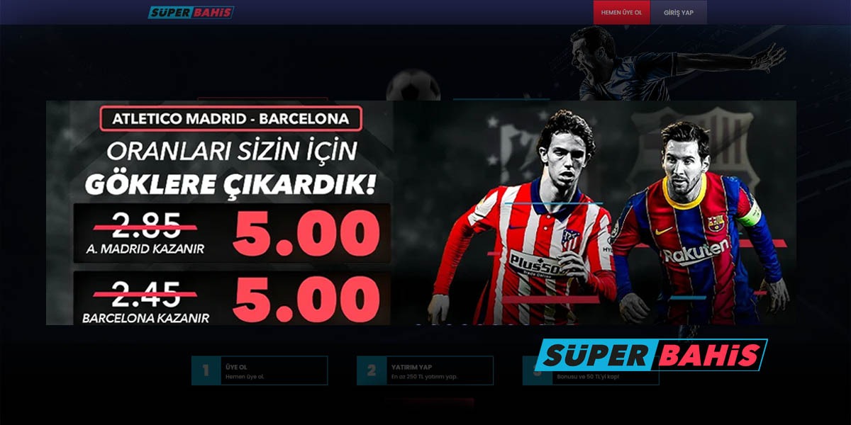 Süperbahis Yüksek Oran, Atletico Madrid Barcelona Maçına Dev Oran
